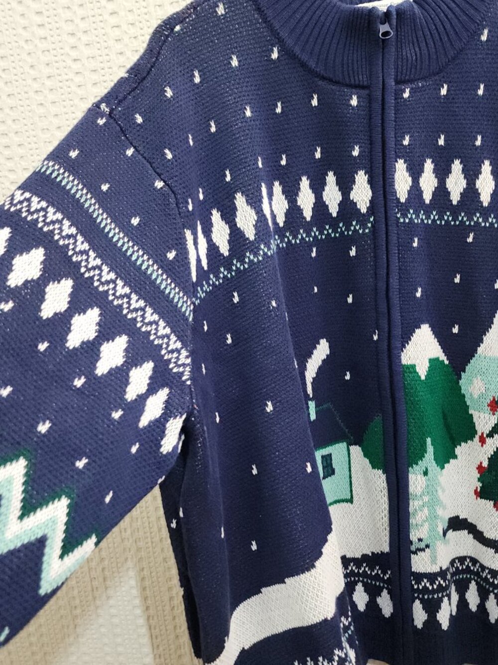 Coldwater Creek Women's Plus Size Scenic Holiday Christmas Zip Up Sweater 3X - Picture 7 of 14